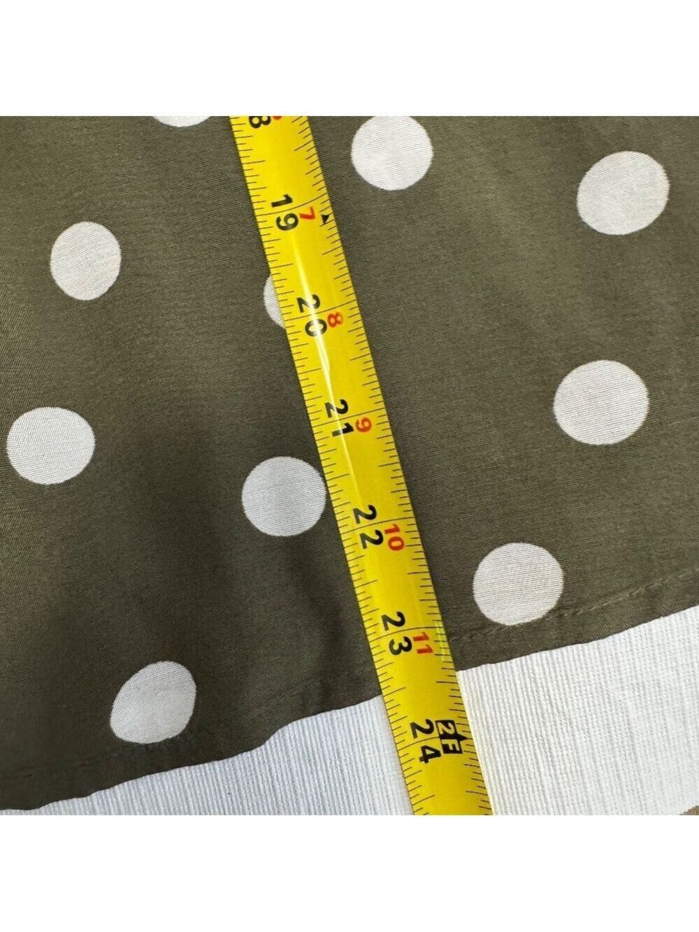 Kaffe Chic Olive Green Polka Dot Button Down Shirt size 36 Small-Medium - Picture 9 of 10